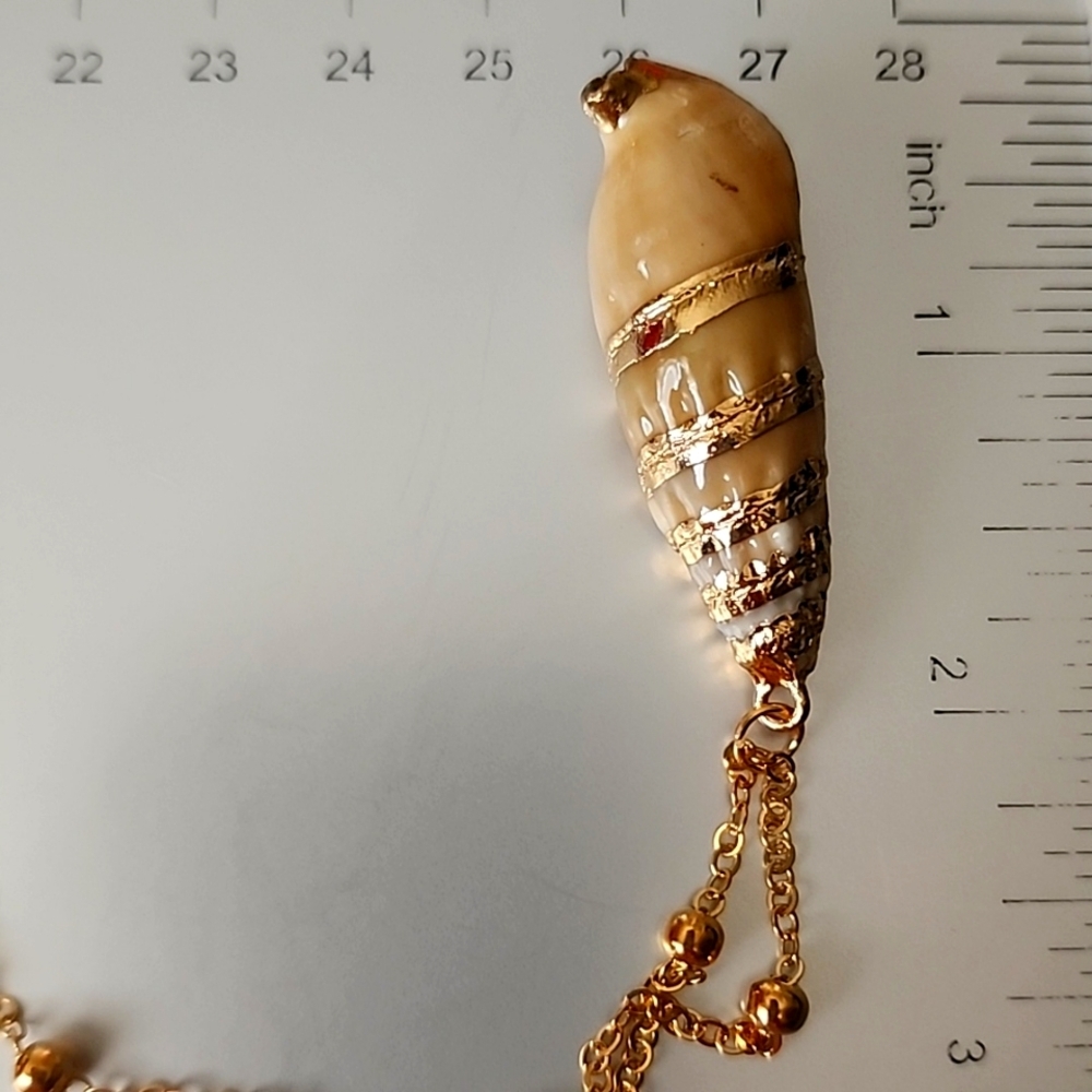 Genuine SHELL 14K Gold Plated NECKLACE - Picture 3 of 5